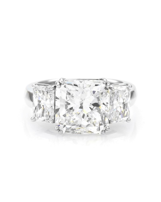 5.02ct SI1, I GIA Certified Radiant Cut Diamond Engagement Ring 18K White Gold